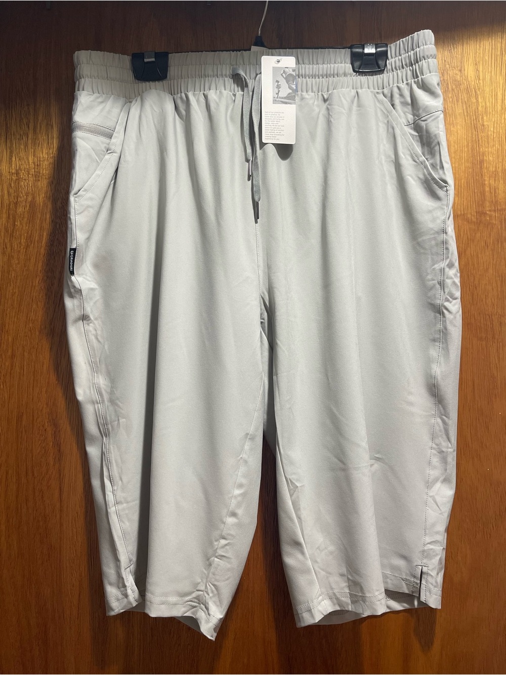 Light Gray Athletic Drawstring Shorts